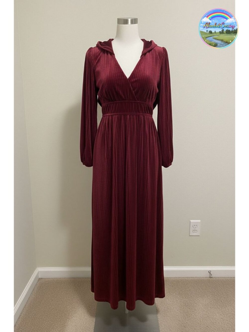 Velvet Long Sleeve Maxi Dress Formal Wedding Guest Cocktail Fall Winter